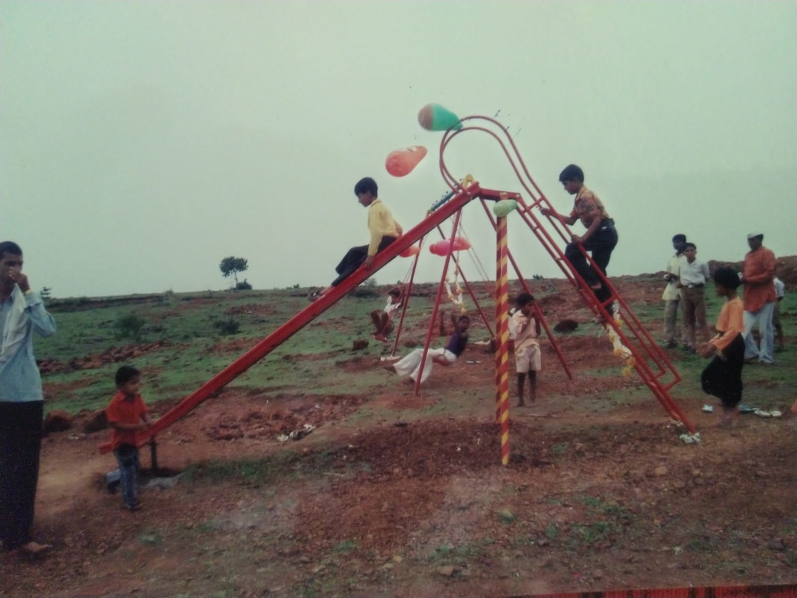 Children on slide